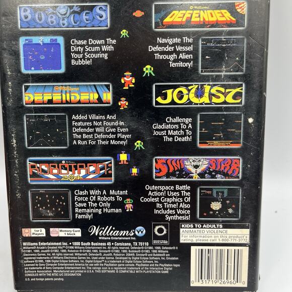 Williams Arcade's Greatest Hits PS1 - CIB Tested - Picture 9 of 9